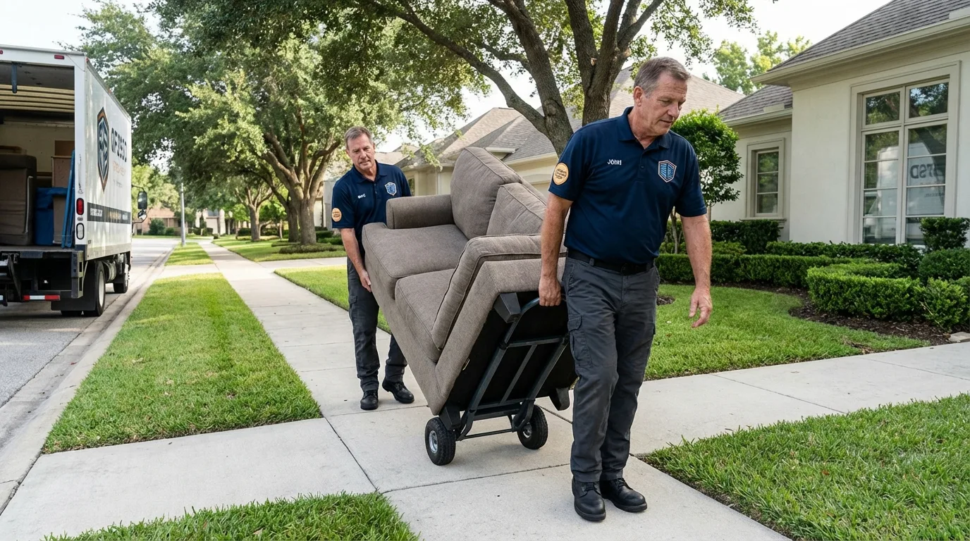Local residential moving crew loading furniture in Elkridge, MD